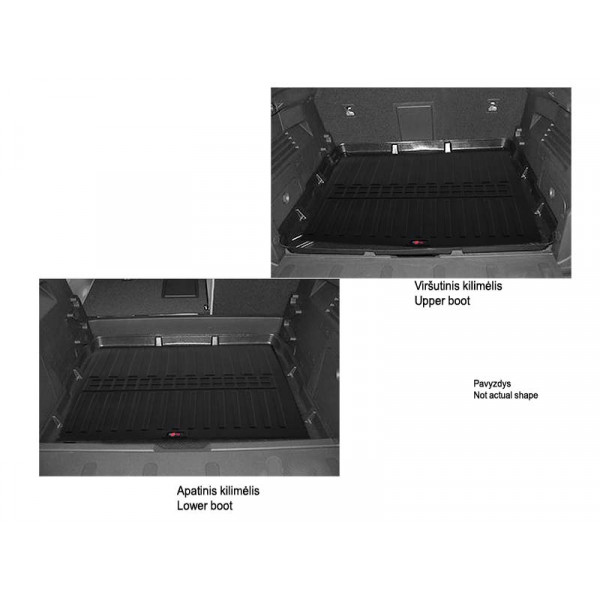Guminis bagažinės 3D kilimėlis RENAULT Captur 2013-2019 (upper trunk) / 6018431 / paaukštintais kraštais
