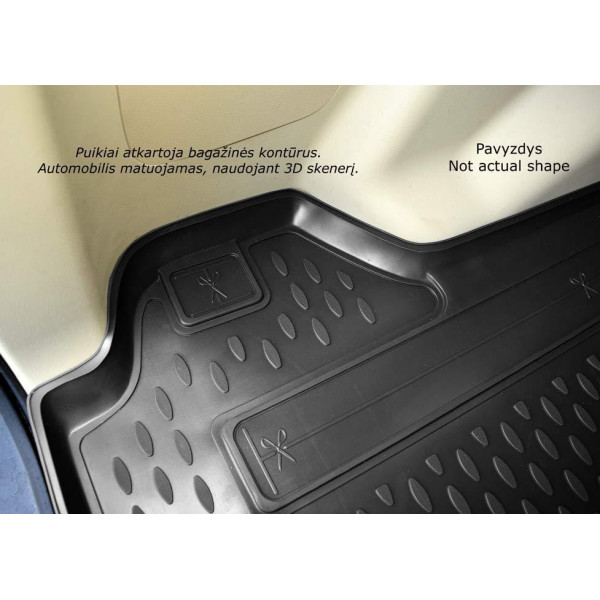 Guminis bagažinės 3D kilimėlis MERCEDES-BENZ B-Class T245 2005-2011 / paaukštintais kraštais