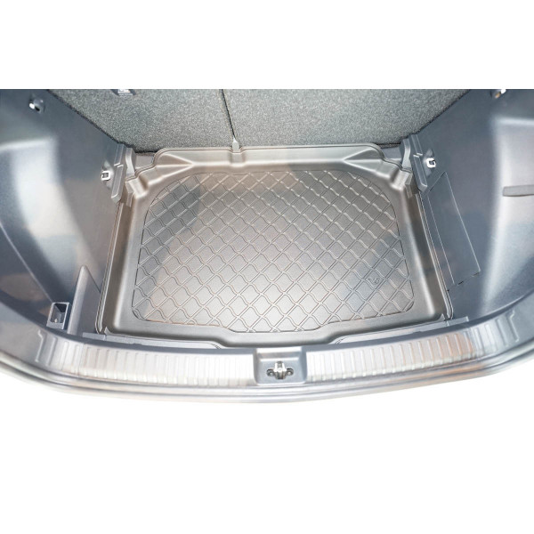 Guminis bagažinės kilimėlis Skoda Fabia Hatchback 2021-> (apatinė dalis / vieno lygio bagažinė)